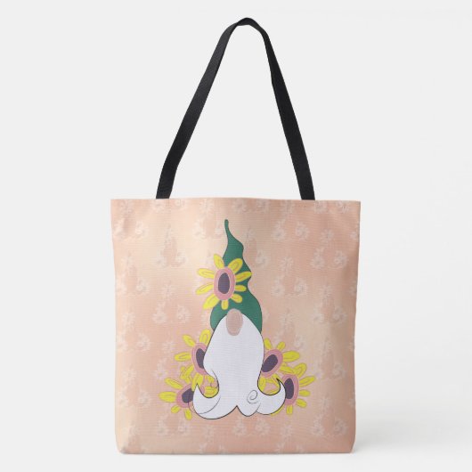 Cheery Sunflower Gnome Life Persoonlijke schouder Tote Bag (Voorkant)