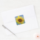Cheery Sunflower op Sky Vierkante Sticker (Envelop)
