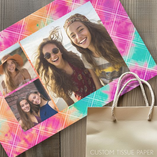 Cheery Tie Dye met 3 foto's - Tissuepapier