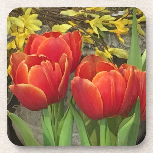 Cheery Tulips Onderzetter (Voorkant)