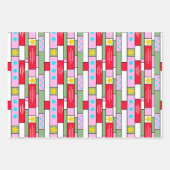 Cheery Vakantie cadeau wrap 3 pack Inpakpapier Vel (Voorkant 2)