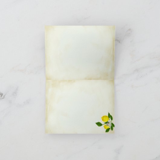 Cheery Waterverf Lemons and Flowers Bedankt (Binnen)