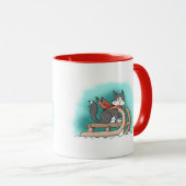 Cheery Winter Cartoon Cat Mok (Voorkant rechts)