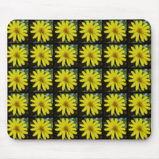 Cheery Yellow Daisy - Mozaïek Tegels Muismat (Voorkant)