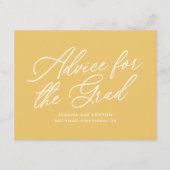 Cheery Yellow Script-Afstuderen Advieskaart (Voorkant)