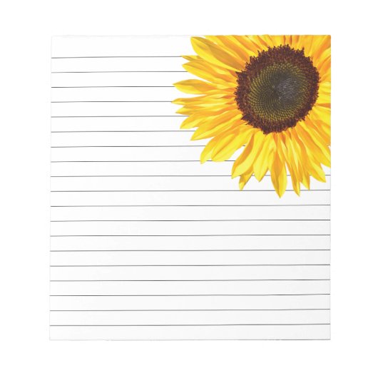 Cheery Yellow Sunflower Lined Notitieblok (Voorkant)