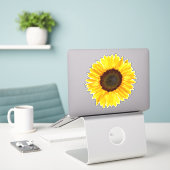 Cheery Yellow Sunflower Sticker (Laptop op bureau)