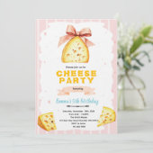 Cheese Birthday Party Invitation Kaart (Staand voorkant)