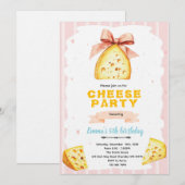 Cheese Birthday Party Invitation Kaart (Voorkant / Achterkant)