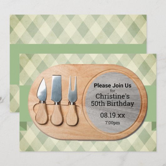 Cheese Board Custom Charcuterie Kaart (Voorkant / Achterkant)