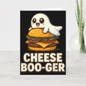 Cheese Boo-ger Cute Ghost Burger Funny Food Pun Ha Kaart (Voorkant)