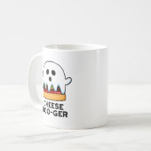 Cheese Boo-ger Funny Ghost Cheeseburger Pun Koffiemok (Voorkant links)