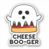 Cheese Boo-ger Funny Ghost Cheeseburger Pun Sticker (Voorkant)