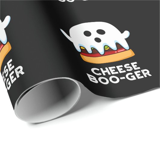 Cheese Boo-ger Funny Ghost Pun Dark BG Cadeaupapier (Rol Hoek)