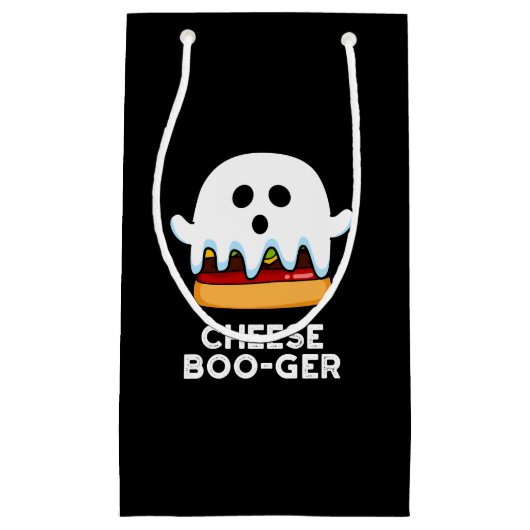 Cheese Boo-ger Funny Ghost Pun Dark BG Klein Cadeauzakje (Voorkant)