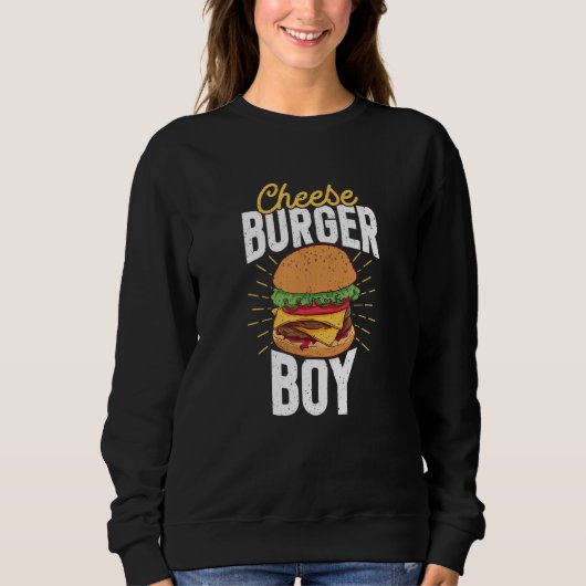 Cheese Burger Boy Fast Food Burger Maker Trui (Voorkant)