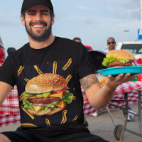 Cheese Burger en friet Food Humor Mannen