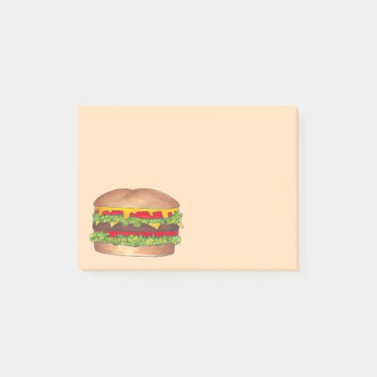 Cheese Burger Hamburger Cheeseburger Fast Food Post-it® Notes (Voorkant)