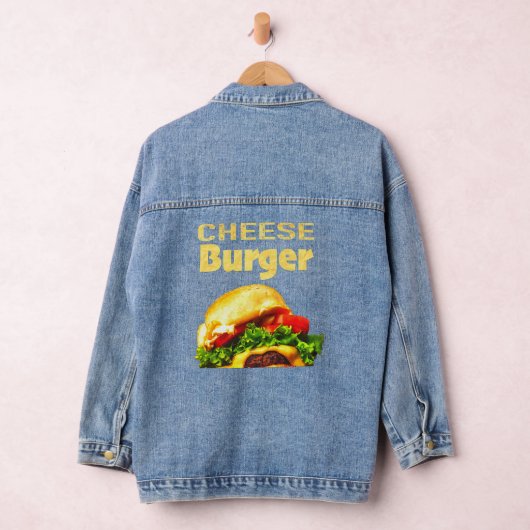 Cheese Burger National Hamburger Day Fast Foods Denim Jacket (Hangar)