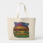 "Cheese Burgur": Grote Tote Bag (Achterkant)