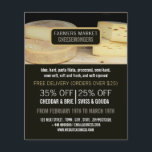 Cheese Display, Cheesemonger Adverteren Flyer<br><div class="desc">Kaas weergeven,  Cheesemonger Adverteren brochures met de Visitekaartje winkel.</div>