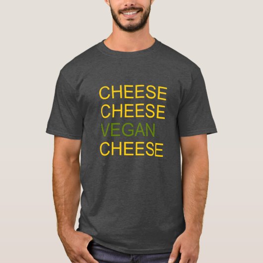 Cheese en Vegan Tshirt (Voorkant)