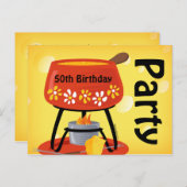 Cheese Fondue Briefkaart Invitation (Voorkant / Achterkant)