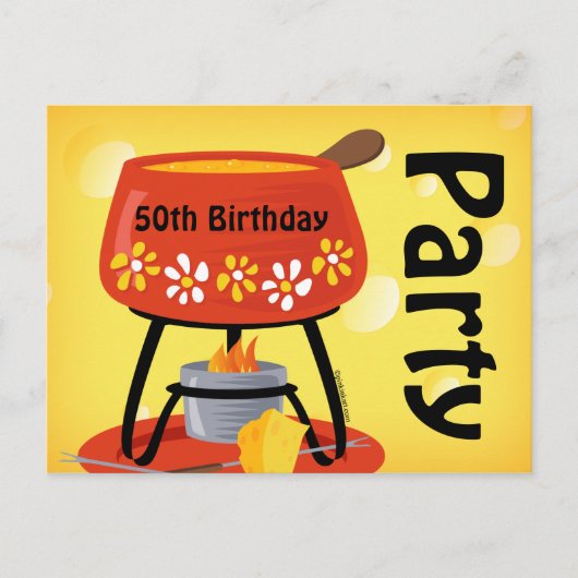 Cheese Fondue Briefkaart Invitation (Voorkant)