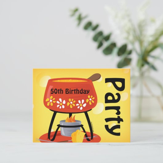 Cheese Fondue Briefkaart Invitation (Staand voorkant)