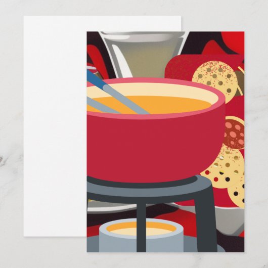 Cheese Fondue Feestdagenkaart (Voorkant / Achterkant)