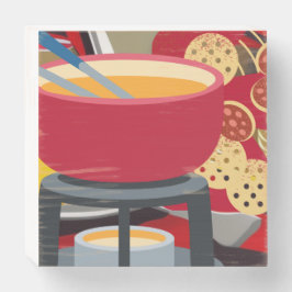 Cheese Fondue Houten Kist Print