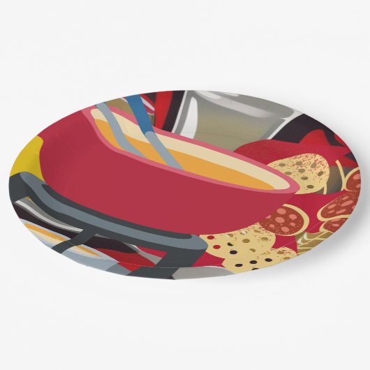 Cheese Fondue Papieren Bordje (Gekanteld)