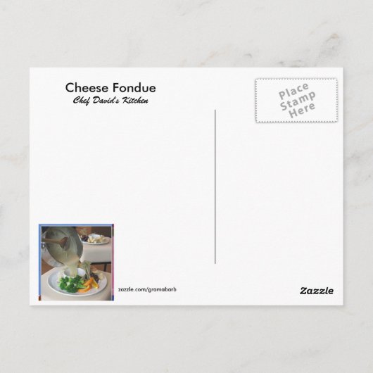 Cheese Fondue Recipe Fondue Briefkaart (Achterkant)