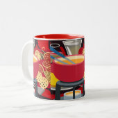 Cheese Fondue Tweekleurige Koffiemok (Voorkant links)