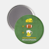 Cheese Football Beer Equal Wisconsin Funny Magneet (Voorkant / Achterkant)