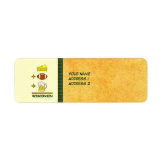 Cheese Football Beer Wisconsin Funny Etiket