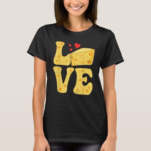 Cheese Gouda Feta Cheddar LOVE T-shirt (Voorkant)