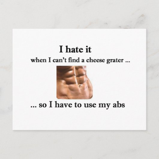 Cheese Grater Abs Briefkaart - (Voorkant)
