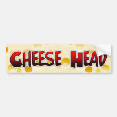 Cheese Head Wisconsin Humor Bumpersticker (Voorkant)