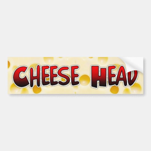 Cheese Head Wisconsin Humor Bumpersticker (Voorkant)