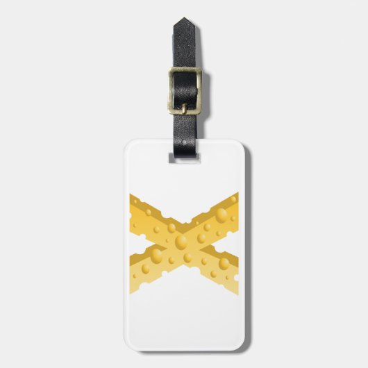 Cheese Letter X Typography Bagagelabel (Voorkant verticaal)