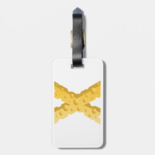 Cheese Letter X Typography Bagagelabel (Achterkant verticaal)