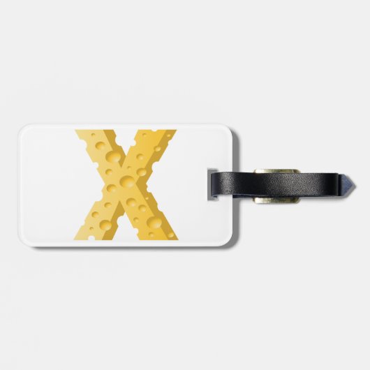 Cheese Letter X Typography Bagagelabel (Achterkant horizontaal)
