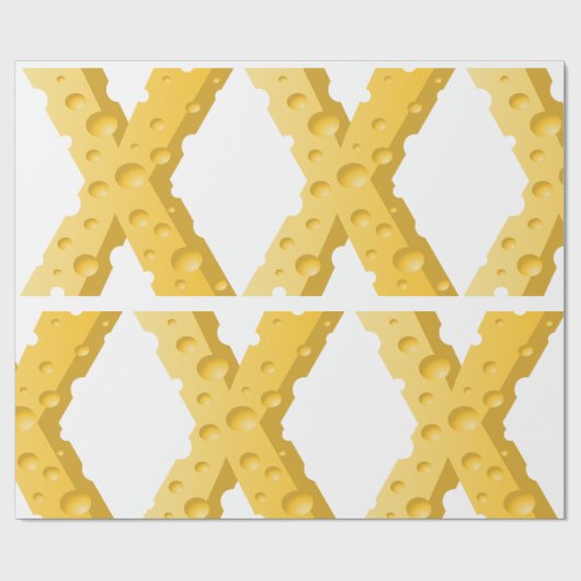 Cheese Letter X Typography Cadeaupapier (Vlak)