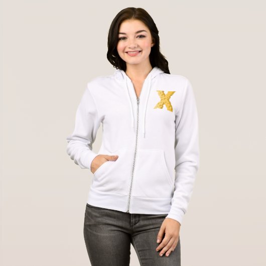 Cheese Letter X Typography Hoodie (Voorkant volledig)