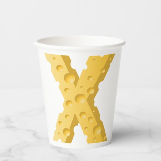 Cheese Letter X Typography Papieren Bekers (Voorkant)