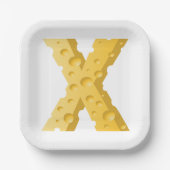 Cheese Letter X Typography Papieren Bordje (Voorkant)