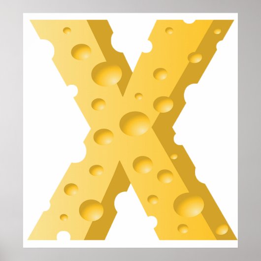 Cheese Letter X Typography Poster (Voorkant)