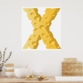Cheese Letter X Typography Poster (Keuken)