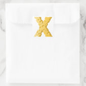 Cheese Letter X Typography Vierkante Sticker (Tas)